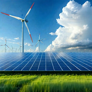 Tech Digital Illustration: Innovative Renewable Energy (design:1.3) With Large Solar