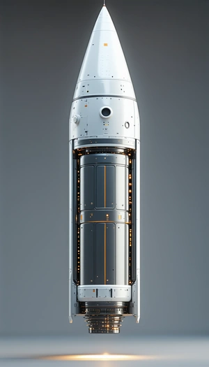 A Large Rocket Ship Is Shown In A Close-up View