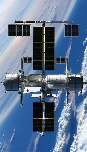 A Space Shuttle Is Seen From Below, With Its Underside Visible