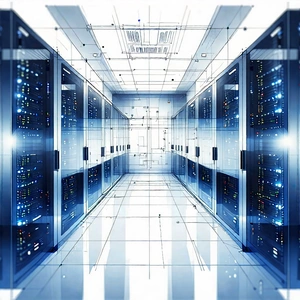 Tech Pencil Sketch: (futuristic:1.11) server room