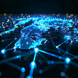 Blockchain Network Visualization With Blue White