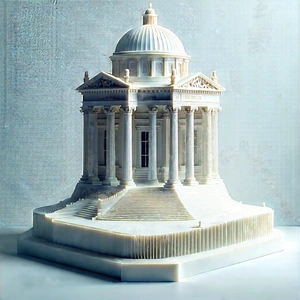 3d Printer With Laser Scanning With White Model