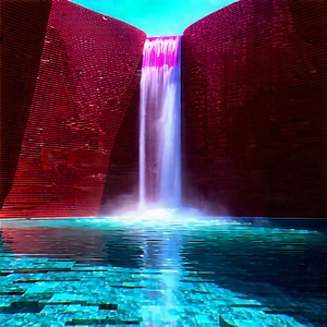 Nature Advertising Photography: Waterfall Pool Surrounded By Lush Vegetation With Large Waterfall