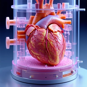 A Pink Heart Is Displayed In A Clear Plastic Container, Showcasing Its Intricate Structure