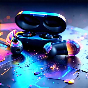 Wireless earbuds with digital artwork