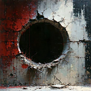 Abstract Lithograph: Decay Represented Through Textural Contrasts With Large, Open