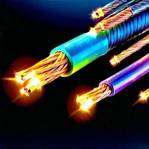 Close-up Of Fiber Optic Cables With Close-up Bunch