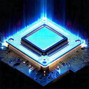 Microchip With Holographic Projection With Computer Chip