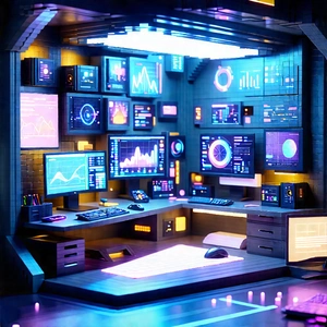 Futuristic Tech Startup Office With Futuristic Room,