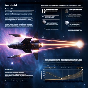 A Spacecraft Is Shown In A Diagram, With A Large Laser Cannon Mounted On The Front