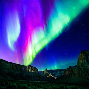 Nature Advertising Photography: Northern Lights Over Canyon Floor With Captures Beautiful