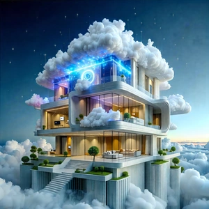 Tech Architectural Photography: Cloud computing visualization