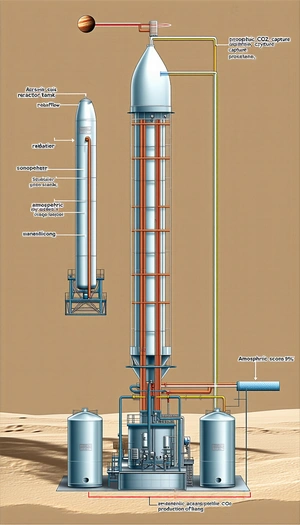 A Large Rocket With A Long, Curved Pipe Attached To It