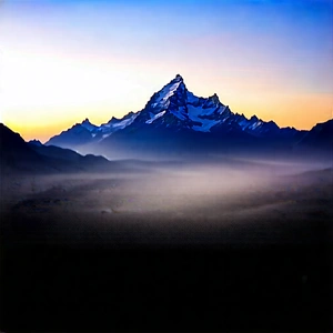 Nature Long Exposure Photography: Mountain Range During Sunset With Majestic Mountain