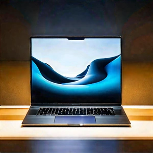 Laptop With Digital Artwork With Laptop Computer