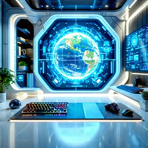 Futuristic Tech Startup Office With Image, There