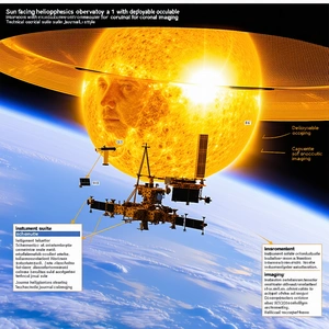 The Image Is A Poster That Features A Spacecraft With A Large Sun On Its Side