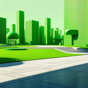 Urban Geometric Design: City park with relaxing