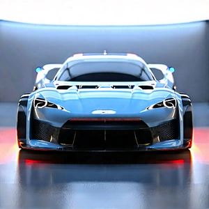Automotive Technology In (design:1.27) Studio With Blue Sports