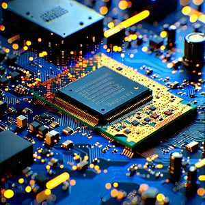 Circuit board with (digital:1.2) particles