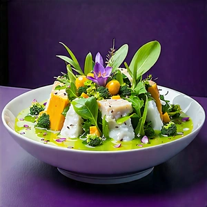 Lifestyle Blender Artwork: Plant-based Dish Prepared With Organic Components With Large Bowl