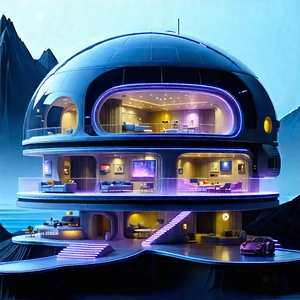 Futuristic Smart Home With Image, There