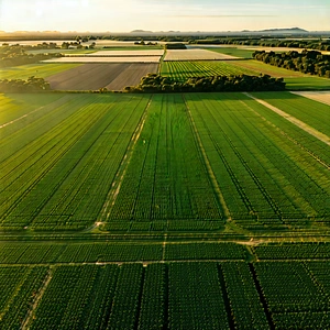 Nature Cinema 4d: Aerial View Of Agricultural Fields With Large, Lush