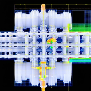 A Computer-generated Image Of A Large Machine Is Displayed On The Screen