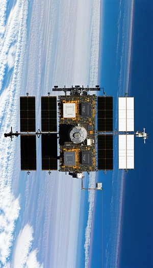 A Space Shuttle With A Large Dome On Top, Floating In The Sky