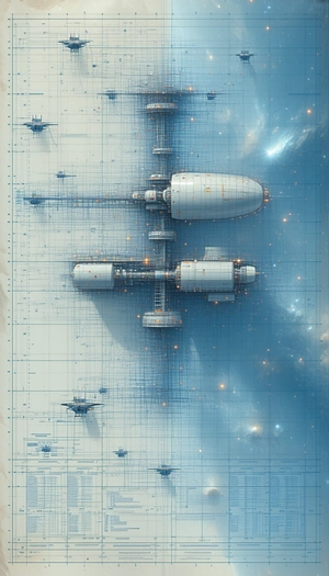 In This Image, There Is A Large Spacecraft With A Long