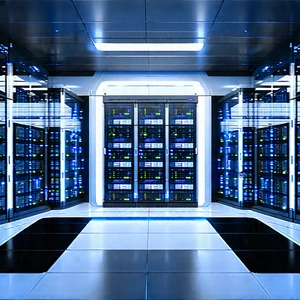 (futuristic:1.5) Server Room With Image, There