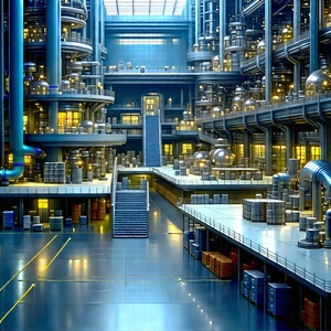 Financial Technology In Manufacturing Facility With Image, There