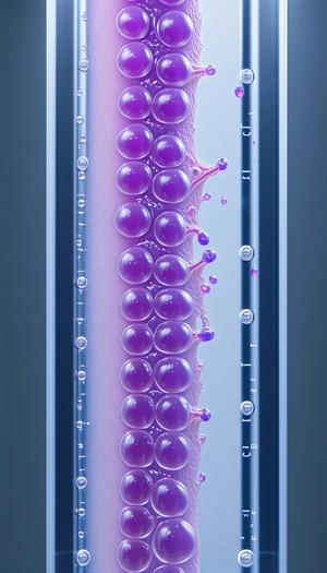 A Blue Tube Filled With Purple Bubbles