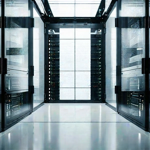 Futuristic Server Room With Large Room