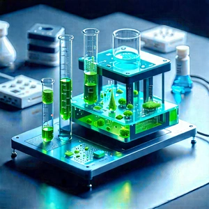 Educational Technology In (modern:1.16) Laboratory With Green Blue