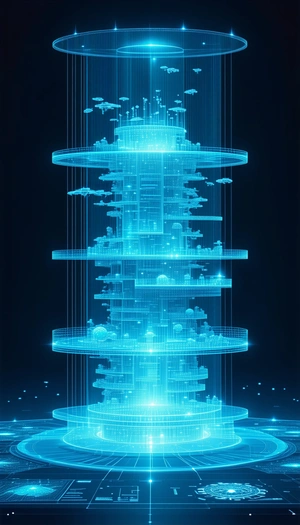 A Blue, Three-dimensional Structure Is Displayed In The Image