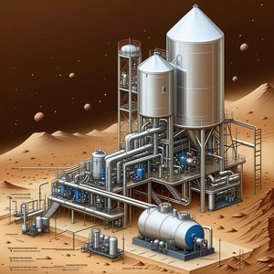 detailed illustration large industrial plant
