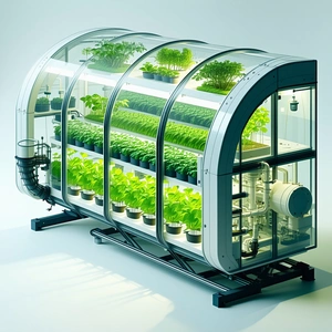 A Large, Multi-layered Greenhouse Filled With Various Plants