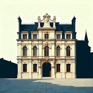 Urban Lithograph: Historic building with minimalist design