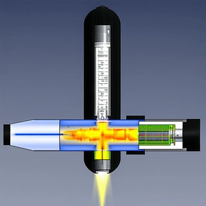 A Large, Cylindrical Object With A Bright Yellow Light Emanating From It