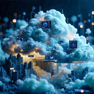Tech Macro Photography: Cloud Computing Visualization With Image, There