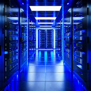 Tech Abstract Design: Futuristic server room
