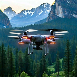 Drone With Streaming Content With Drone Flying