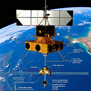 A Spacecraft With A Large Satellite Dish On Top Of It