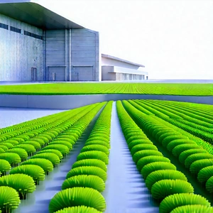 Agricultural Technology In Manufacturing Facility With Large Field