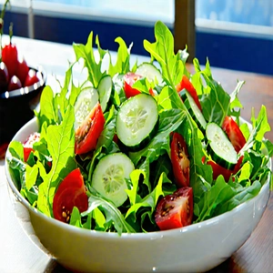 Lifestyle Hdr Photography: Fresh Salad Prepared With Fresh Ingredients With Large White