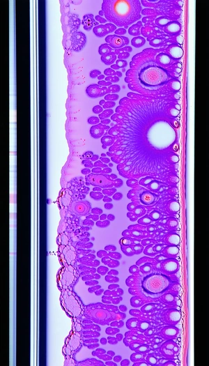 A Close-up Of A Purple Substance, Possibly A Piece Of Meat Or A Piece Of Fruit, With A Pinkish Hue