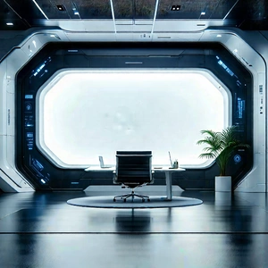 Tech Blender Artwork: (futuristic:1.22) Tech Startup Office With Image, There