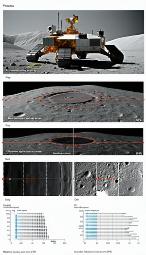 The Image Is A Series Of Four Pictures, Each Showing A Different View Of A Moon Landing