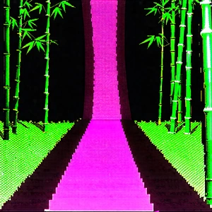 Nature Graphic Design: Path Through Bamboo Grove With Computer-generated Picture